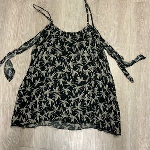 Palm Tree design, blouse black - preloved